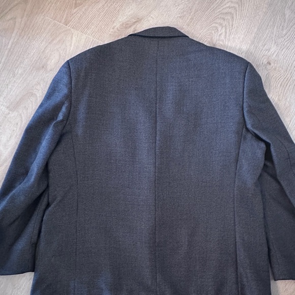 Men’s Fine Wool Blazer sz 44 -Slate Blue & Camel Shepherd's Check - Picture 9 of 15